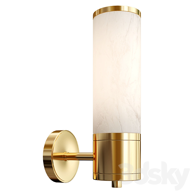 Brass Marble Wall Lamp 3ds Max - thumbnail 3