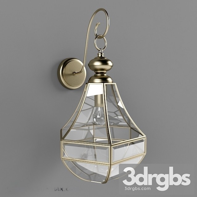 Brass Waterproof Wall Light 3dsmax Download - thumbnail 1