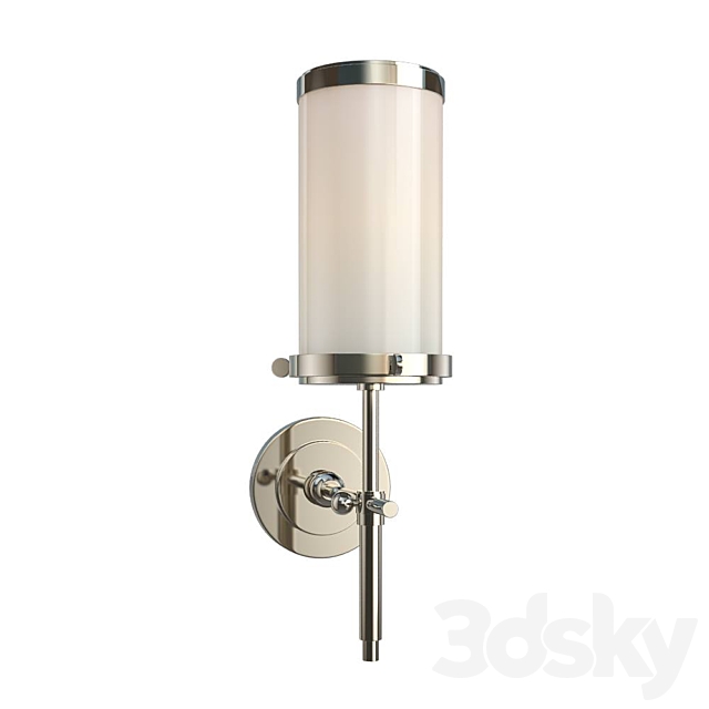 Bryant Bath Sconce in Polished Nickel with White 3ds Max - thumbnail 1