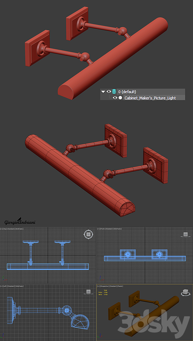 Cabinet Maker’s Picture Light 3DSMax File - thumbnail 3