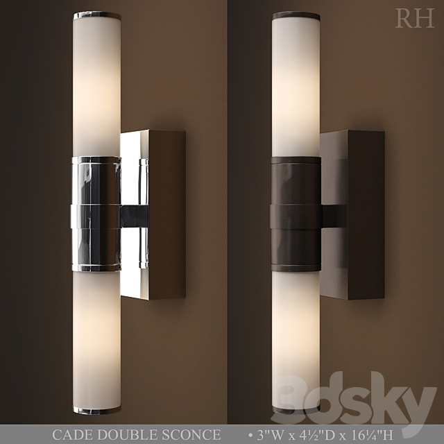 CADE DOUBLE SCONCE 3DS Max Model - thumbnail 2