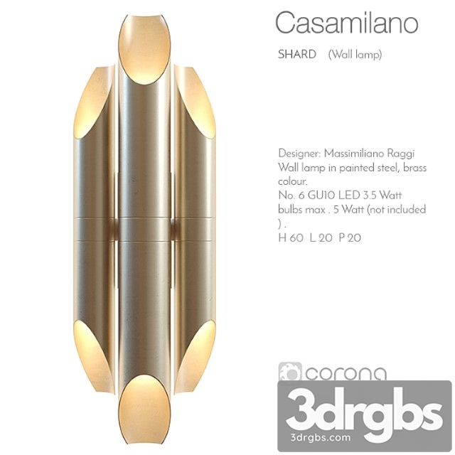 Casamilano Shard Wall Lamp 3dsmax Download - thumbnail 1