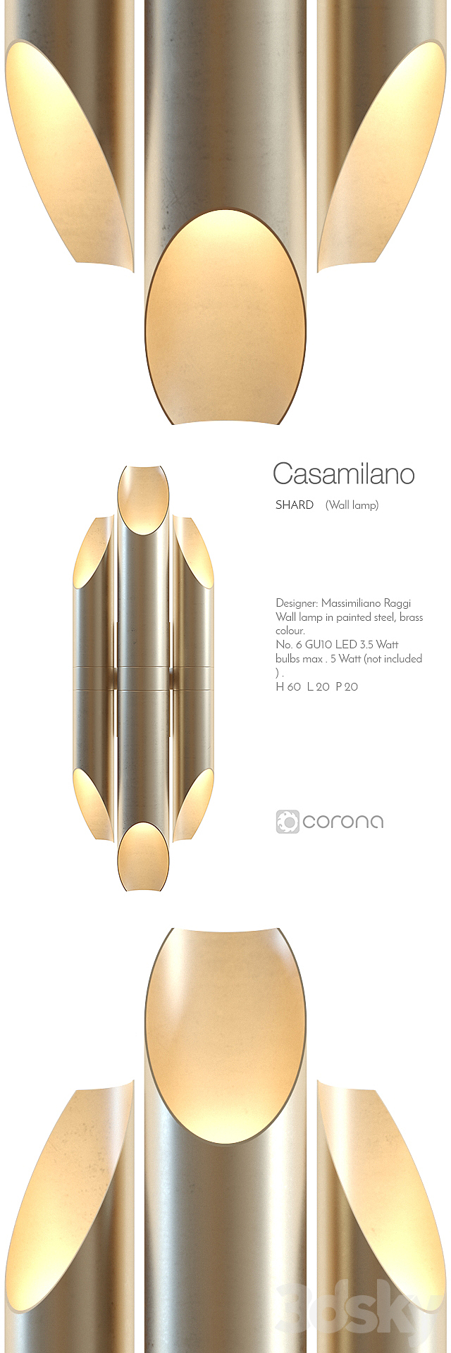 Casamilano shard wall lamp 3DSMax File - thumbnail 2