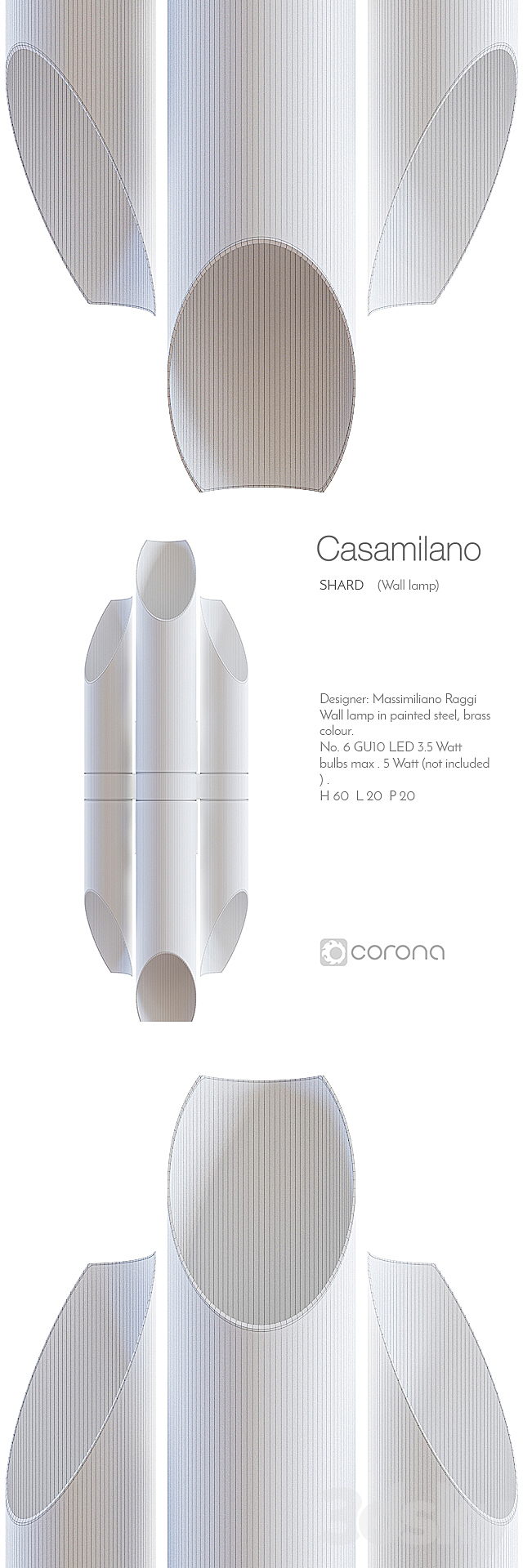 Casamilano shard wall lamp 3DSMax File - thumbnail 3