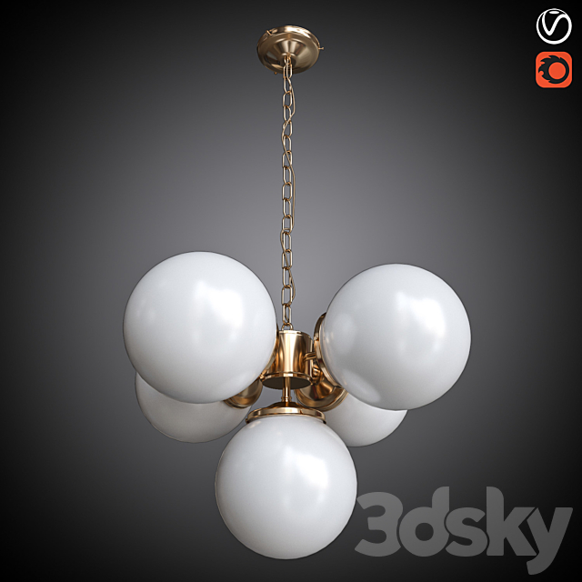 Chandelier and sconce set MULLAN 3DS Max Model - thumbnail 3