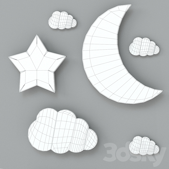 Children’s lamps with front illumination “Moon star and cloud” MASAIHOME 3DS Max Model - thumbnail 2