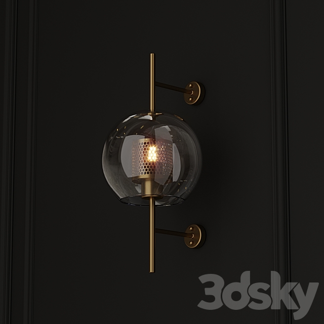 Chiswick glass wall light 3ds Max - thumbnail 3