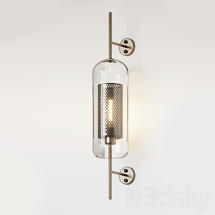 Chiswick Glass Wall Light 3DS Max - thumbnail 1