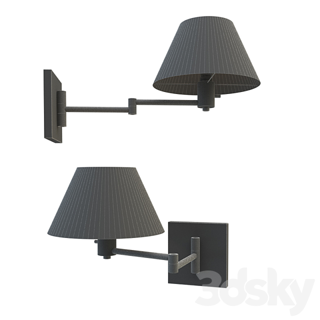 Classic Swing Arm Wall Lamp 3DS Max Model - thumbnail 2