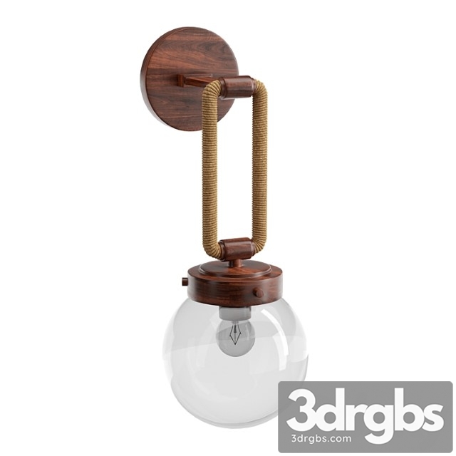 Coastal cottage rope globe sconce - thumbnail 1