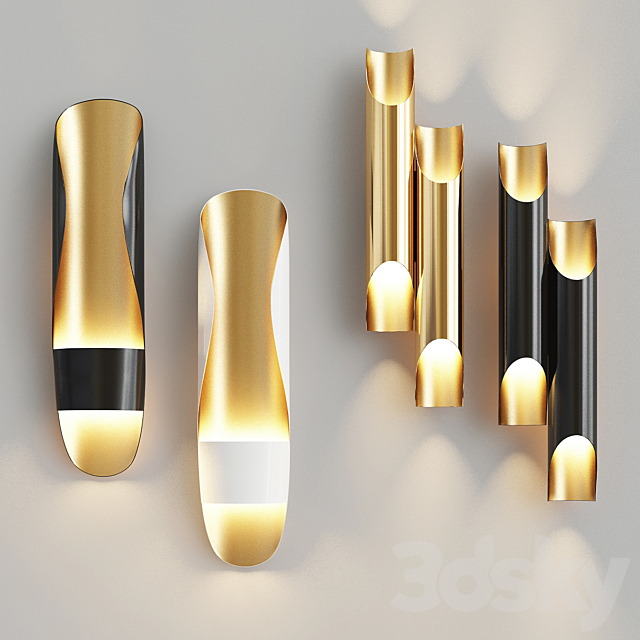 Collection wall lamps 3DS Max Model - thumbnail 3