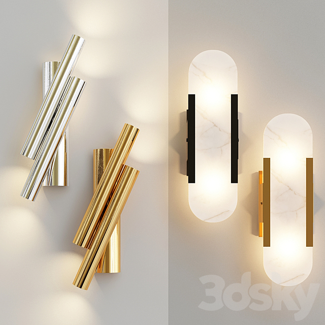 Collection wall lamps 3DS Max Model - thumbnail 4