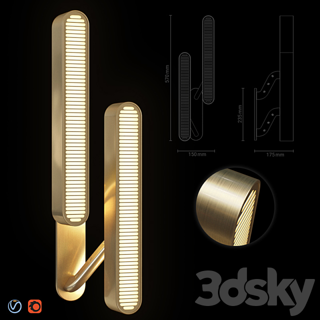 Colt Double Wall Light 3DSMax File - thumbnail 1