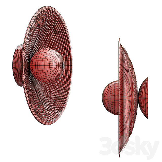 Concentric Wall lamp 3DS Max Model - thumbnail 3