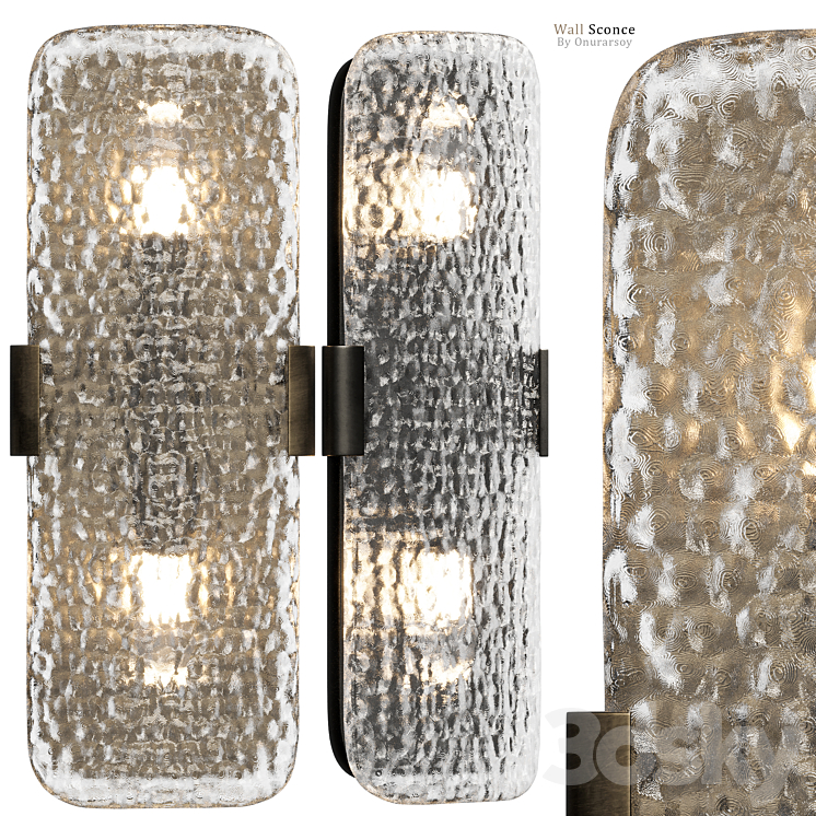 Crate & barrel – Belmont Double Bulb Glass Wall Sconce 3DS Max Model - thumbnail 1