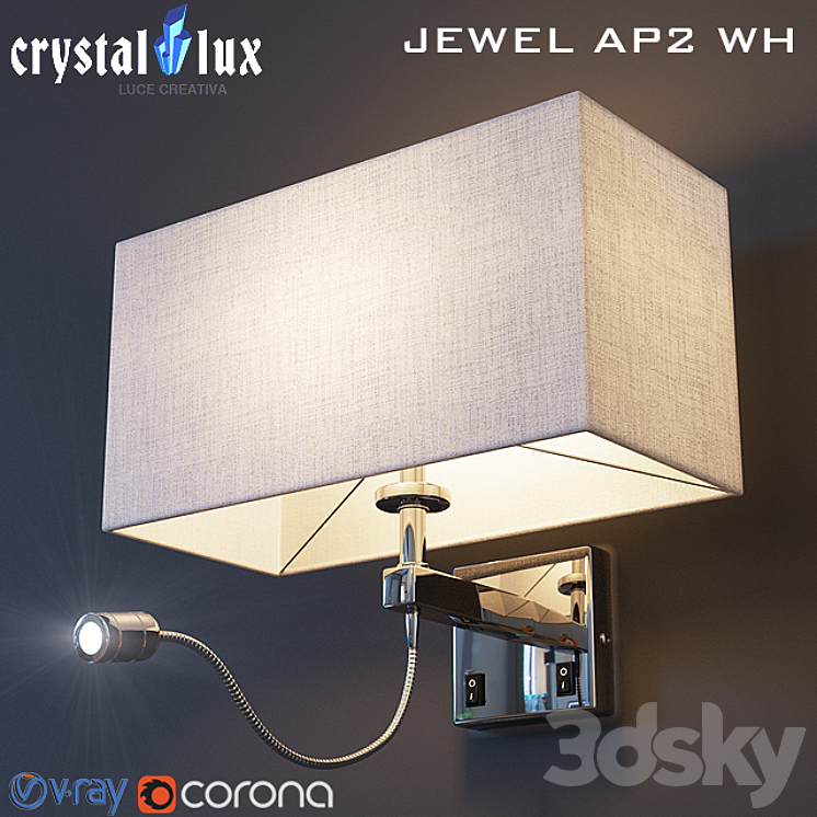 Crystal Lux JEWEL AP2 WH 3DS Max - thumbnail 1