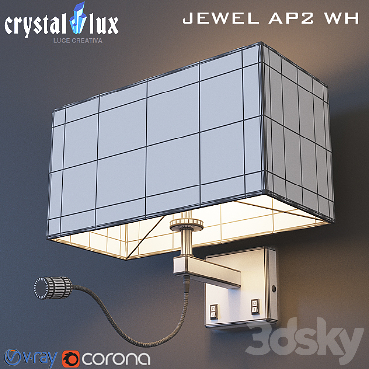 Crystal Lux JEWEL AP2 WH 3DS Max - thumbnail 2