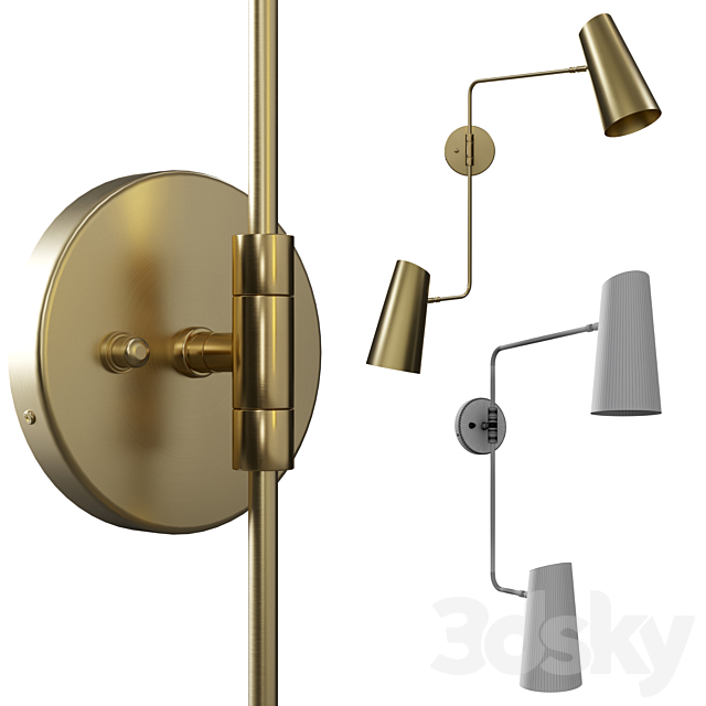 Cypress Double Swing Arm Sconce 3ds Max - thumbnail 3