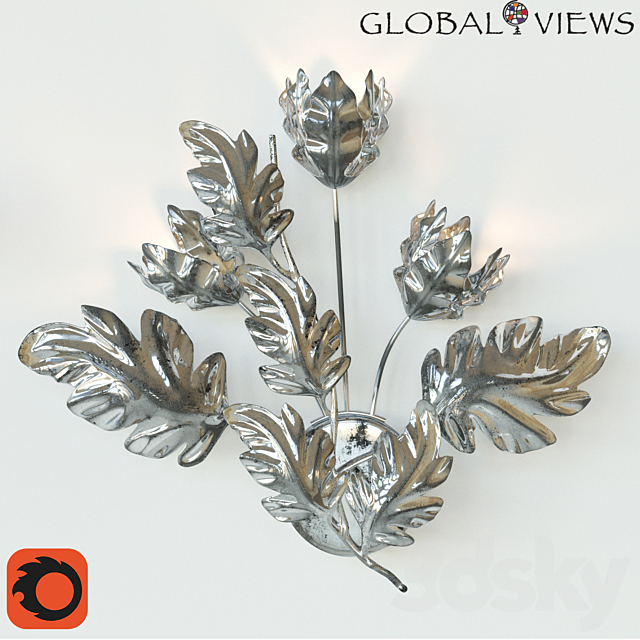 Dancing leaves Sconce 3ds Max - thumbnail 1