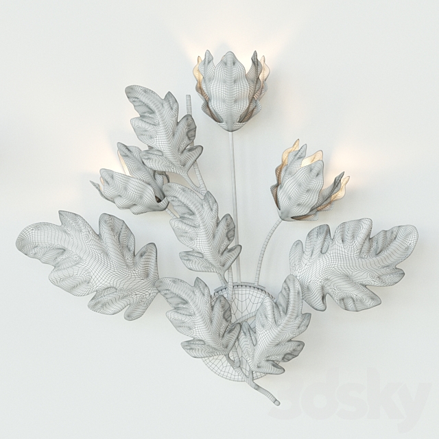 Dancing leaves Sconce 3ds Max - thumbnail 3