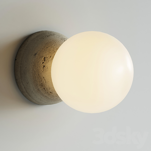 davidpompa Fiorito rock Origo white wall light scene 3ds Max - thumbnail 1