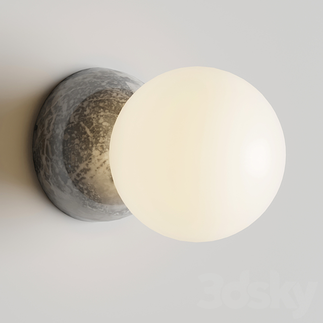 davidpompa Fiorito rock Origo white wall light scene 3ds Max - thumbnail 3