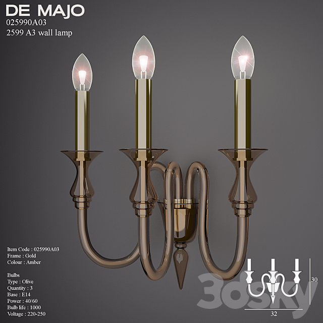 De majo2599A3 wall lamp 3DSMax File - thumbnail 1