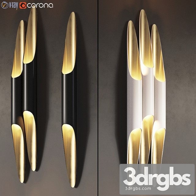 Delightfull coltrane wall sconce – 3 types 3dsmax Download - thumbnail 1