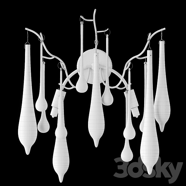 Designer wall lamp with drop hangers SUNWISE 3ds Max - thumbnail 2