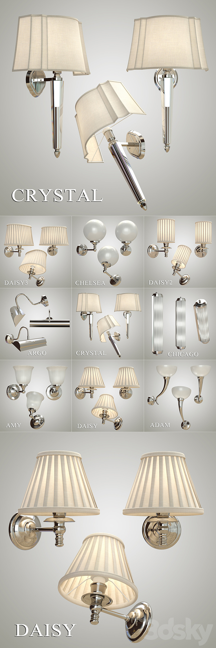 Devon & Devon \/ Sconces PART 1 3DS Max - thumbnail 1