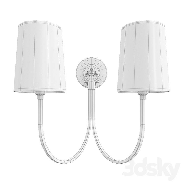 DOUBLE SWAG SCONCE – 2 LIGHT 3DS Max Model - thumbnail 2