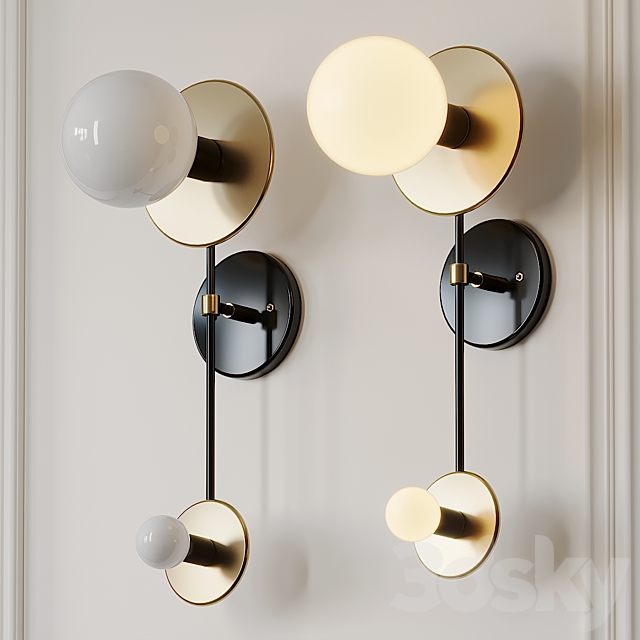 Double Wall Brass Sconce by ETSY 3DSMax File - thumbnail 1