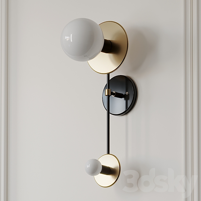 Double Wall Brass Sconce by ETSY 3DSMax File - thumbnail 2