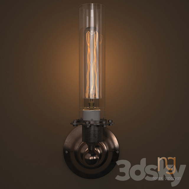 Edison Glass Sconce 3DS Max Model - thumbnail 2