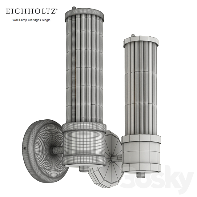 EICHHOLTZ Wall Lamp Claridges Single 111017 111015 3DSMax File - thumbnail 2