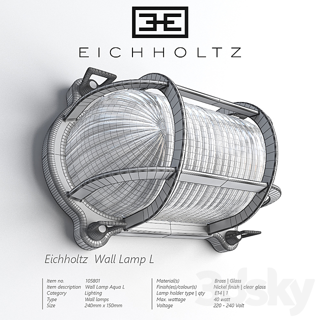 Eichholtz Wall Lamp L 3DS Max Model - thumbnail 3