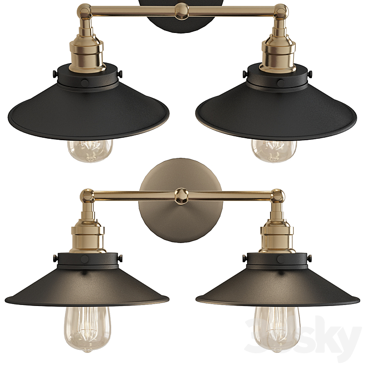 Eletorot Vintage Wall Light Double Wall Light 3DS Max - thumbnail 1