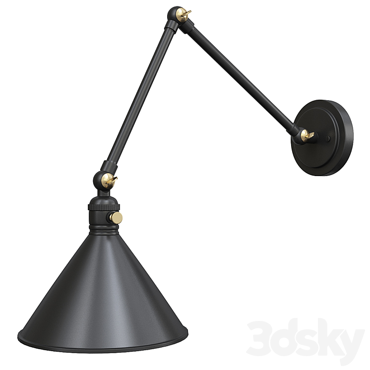 Ellerbeck swing arm wall sconce 3DS Max Model - thumbnail 1