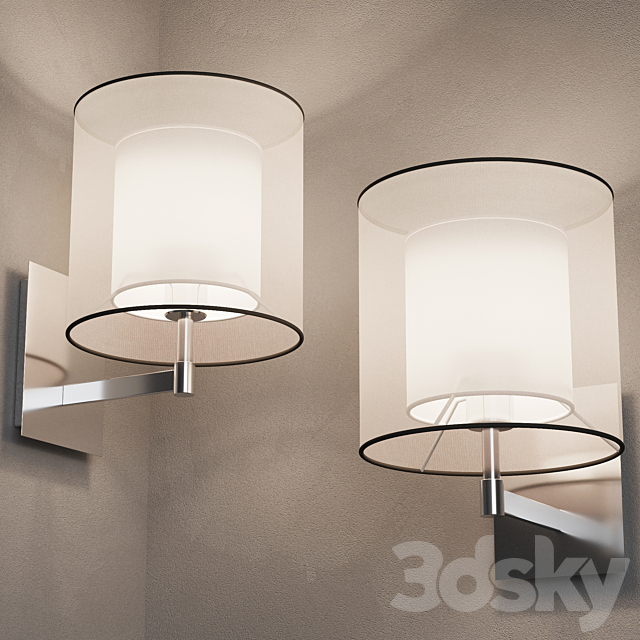 Faro SABA Matt nickel wall lamp 3ds Max - thumbnail 2