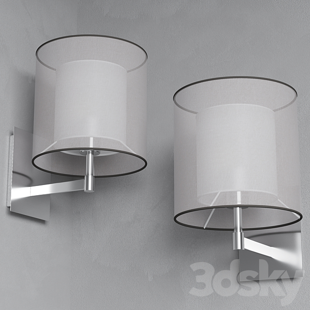 Faro SABA Matt nickel wall lamp 3ds Max - thumbnail 3