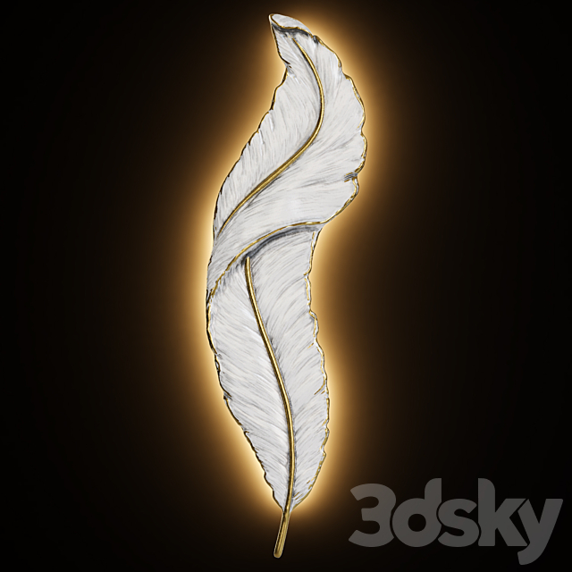 Feather Wall Light 3DS Max Model - thumbnail 2