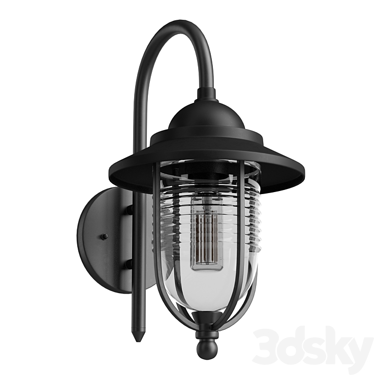 Fishermans Wall Lantern Black 3DS Max Model - thumbnail 1