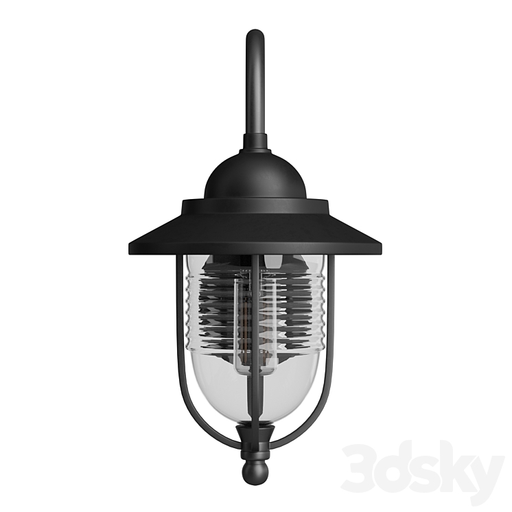 Fishermans Wall Lantern Black 3DS Max Model - thumbnail 2