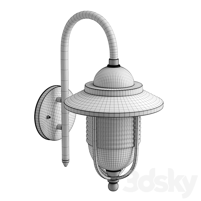 Fishermans Wall Lantern Black 3DS Max Model - thumbnail 6