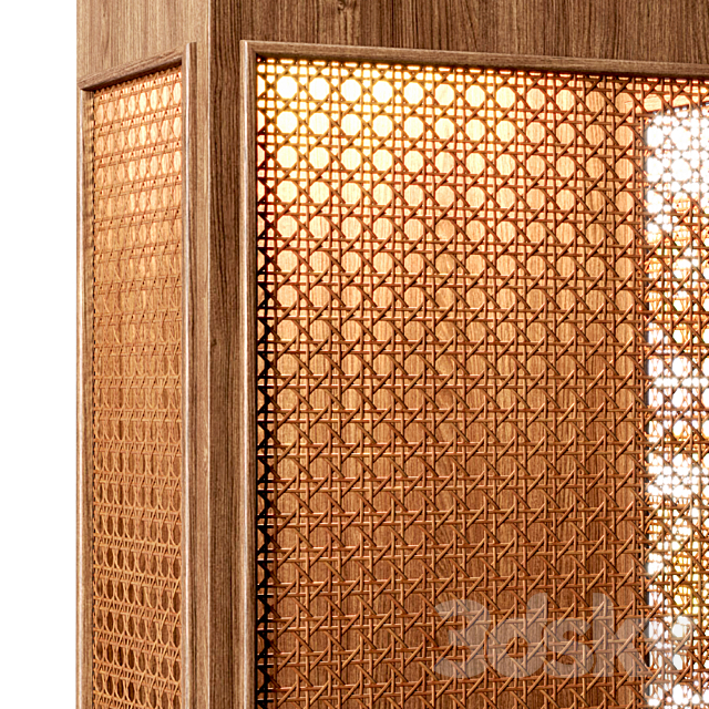 Florence rattan wall lantern FV3 _ Rattan wall lamp 3DS Max Model - thumbnail 4