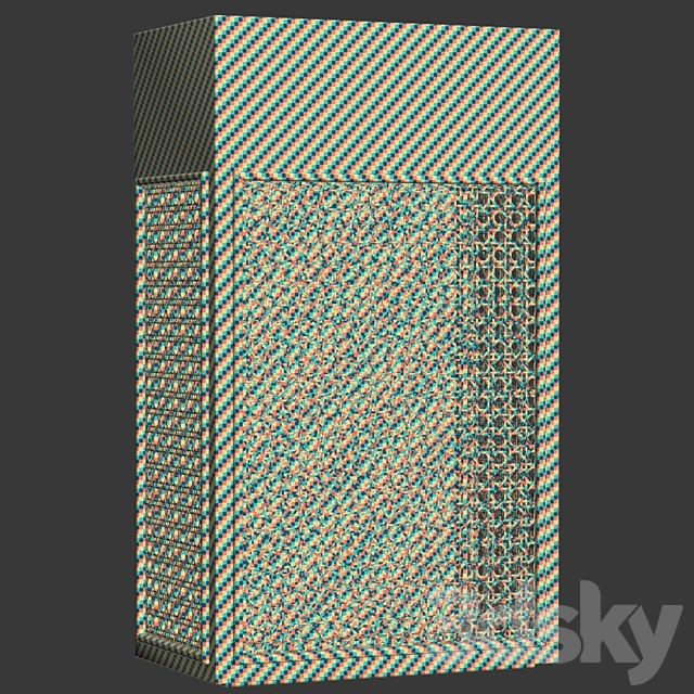 Florence rattan wall lantern FV3 _ Rattan wall lamp 3DS Max Model - thumbnail 6