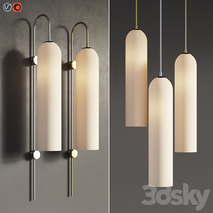 Flot Wall Sconce and Pendant Set Articololighting 3DS Max - thumbnail 1