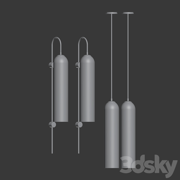 Flot Wall Sconce and Pendant Set Articololighting 3DS Max - thumbnail 2