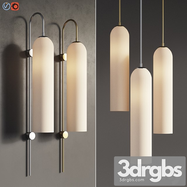 Flot wall sconce and pendant set articololighting 3dsmax Download - thumbnail 1