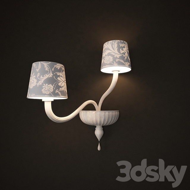 Fortuny 2 Arm Garbo LED Chandelier 3DSMax File - thumbnail 1